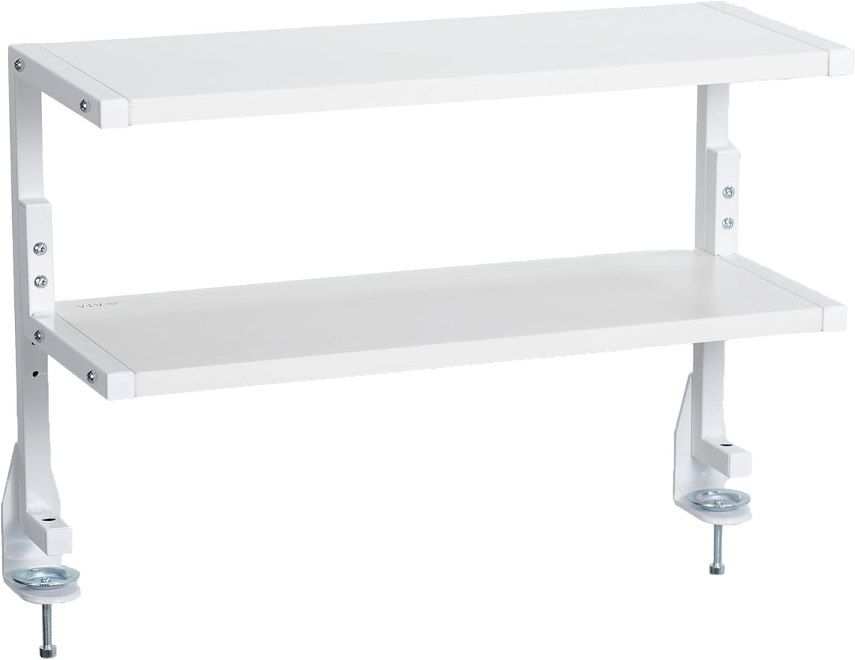 Black Clamp-on 13 inch 2-Tier Desk Shelf, STAND-SHELF2C