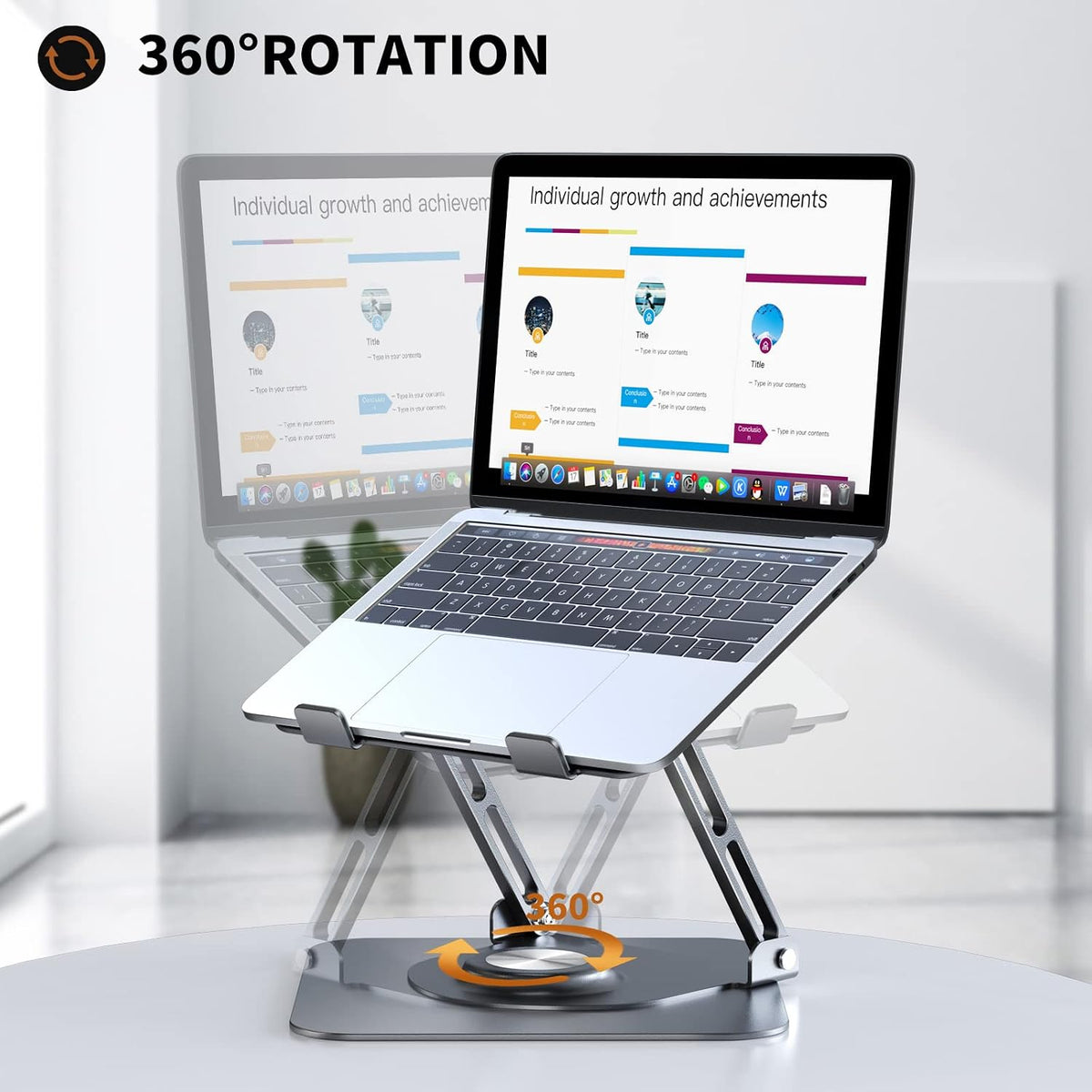 Laptop Stand for desk(360°Rotating),Aluminum laptop Riser for 10-16"Laptops