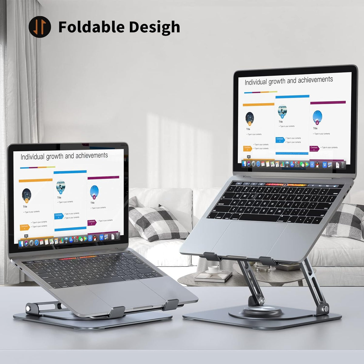Laptop Stand for desk(360°Rotating),Aluminum laptop Riser for 10-16"Laptops