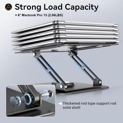 Laptop Stand for desk(360°Rotating),Aluminum laptop Riser for 10-16"Laptops