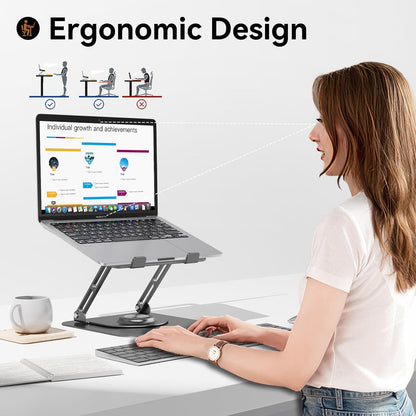 Laptop Stand for desk(360°Rotating),Aluminum laptop Riser for 10-16"Laptops