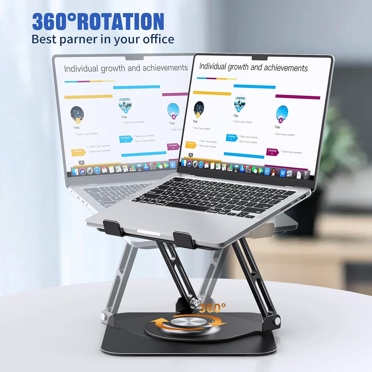 Laptop Stand for desk(360°Rotating),Aluminum laptop Riser for 10-16"Laptops