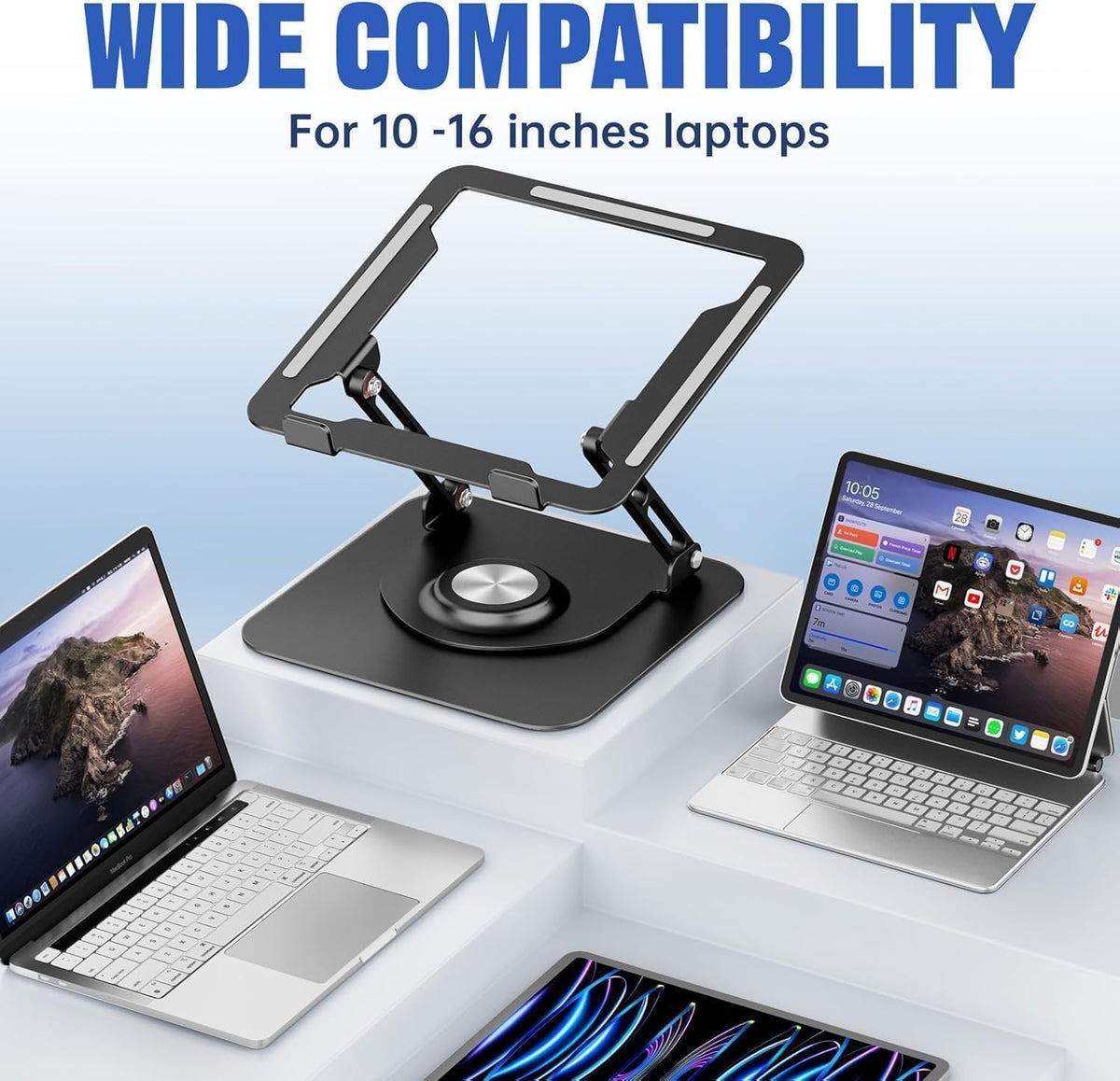 Laptop Stand for desk(360°Rotating),Aluminum laptop Riser for 10-16"Laptops
