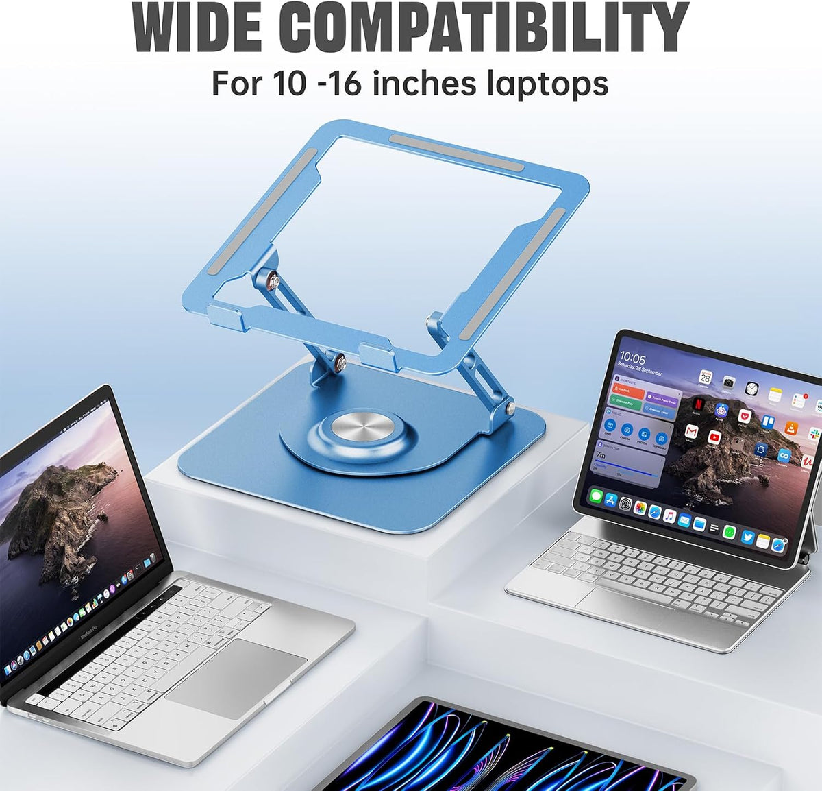 Laptop Stand for desk(360°Rotating),Aluminum laptop Riser for 10-16"Laptops