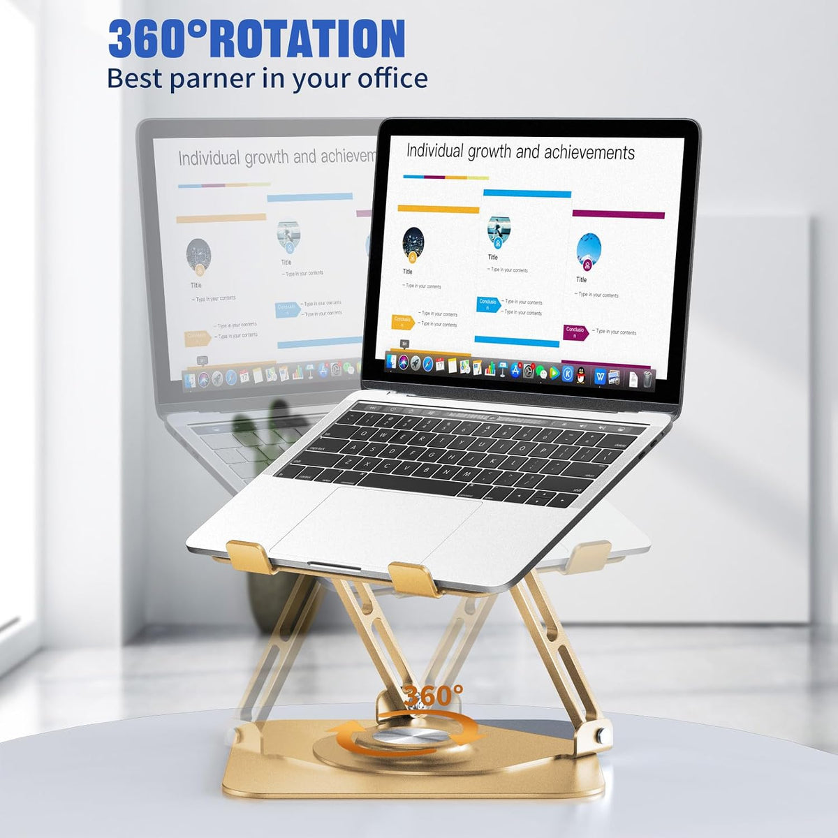 Laptop Stand for desk(360°Rotating),Aluminum laptop Riser for 10-16"Laptops
