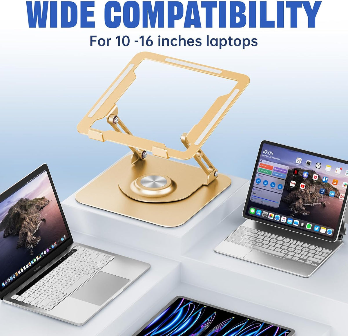 Laptop Stand for desk(360°Rotating),Aluminum laptop Riser for 10-16"Laptops