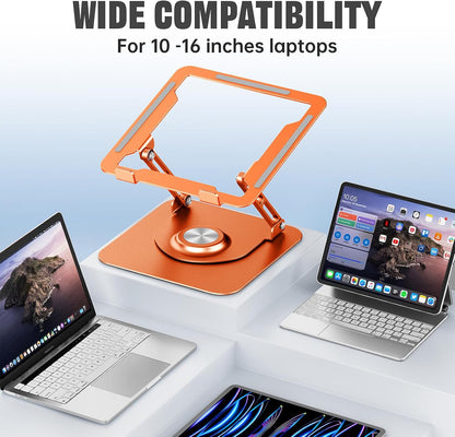 Laptop Stand for desk(360°Rotating),Aluminum laptop Riser for 10-16"Laptops