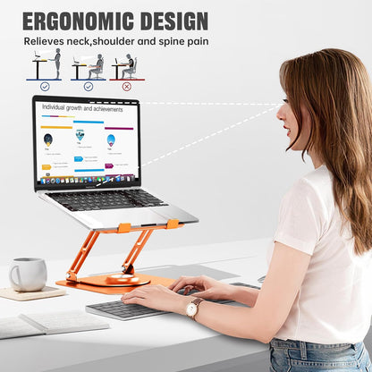 Laptop Stand for desk(360°Rotating),Aluminum laptop Riser for 10-16"Laptops