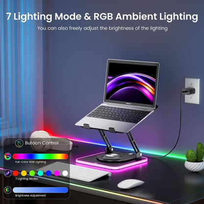 Laptop Stand for desk(360°Rotating),Aluminum laptop Riser for 10-16"Laptops