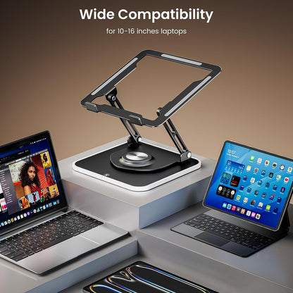 Laptop Stand for desk(360°Rotating),Aluminum laptop Riser for 10-16"Laptops