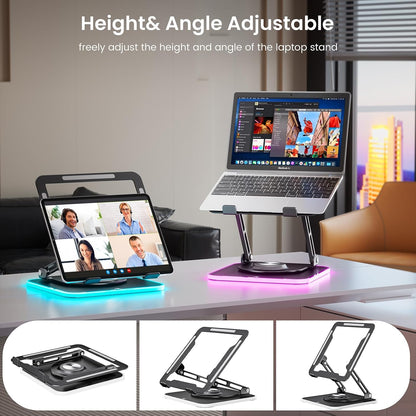 Laptop Stand for desk(360°Rotating),Aluminum laptop Riser for 10-16"Laptops