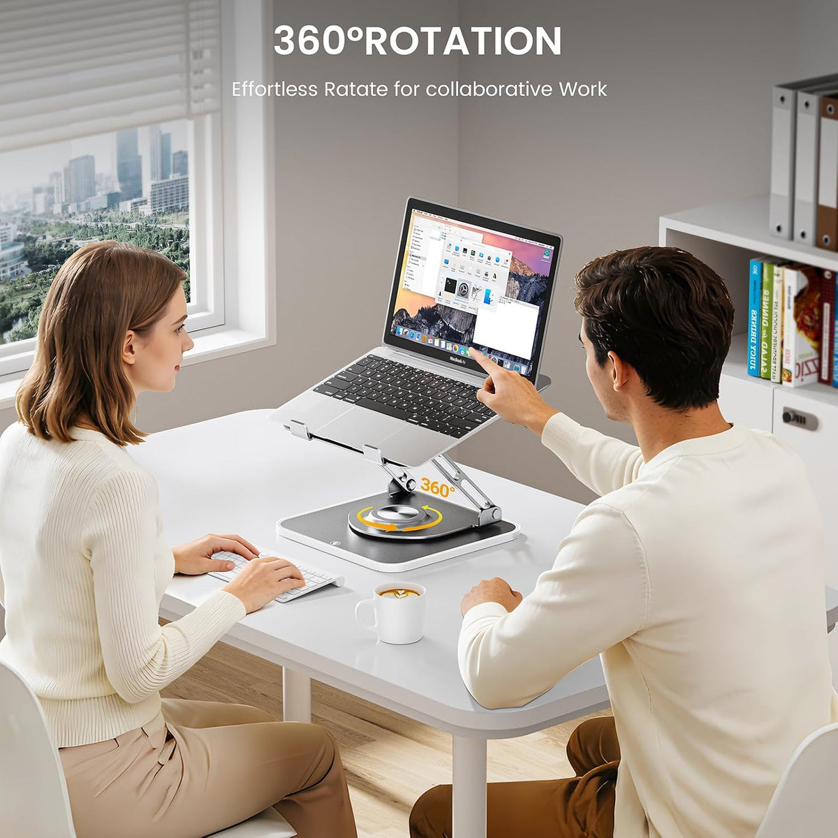 Laptop Stand for desk(360°Rotating),Aluminum laptop Riser for 10-16"Laptops