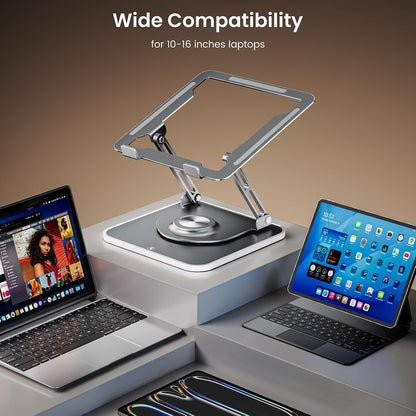 Laptop Stand for desk(360°Rotating),Aluminum laptop Riser for 10-16"Laptops