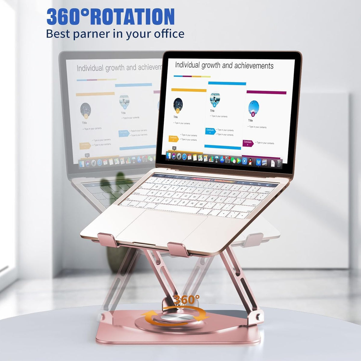 Laptop Stand for desk(360°Rotating),Aluminum laptop Riser for 10-16"Laptops