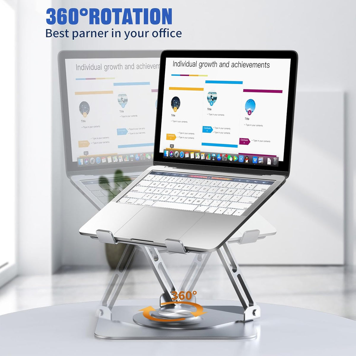 Laptop Stand for desk(360°Rotating),Aluminum laptop Riser for 10-16"Laptops