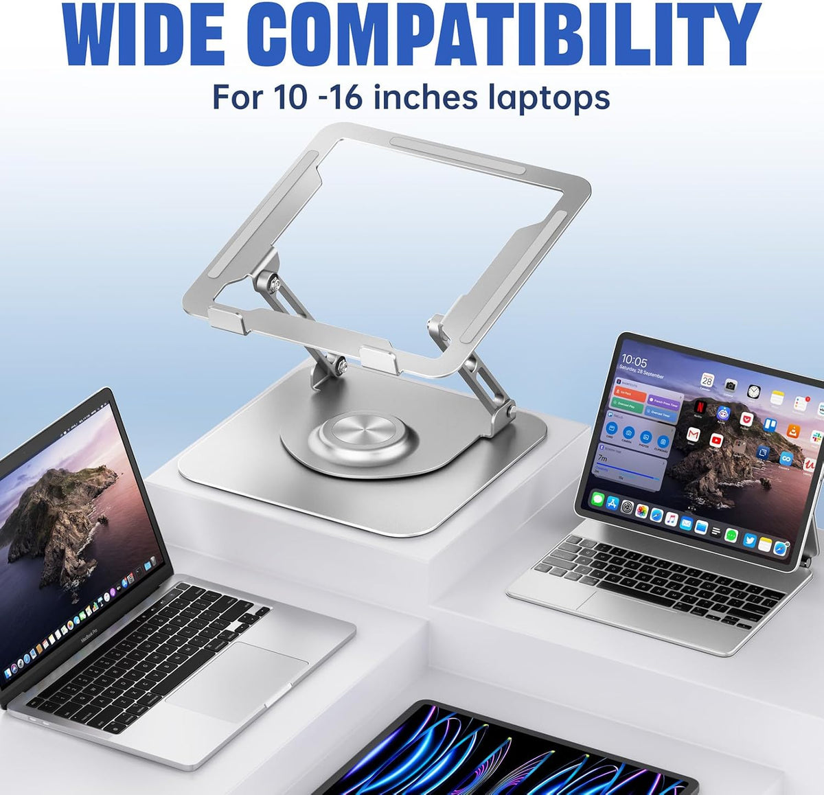 Laptop Stand for desk(360°Rotating),Aluminum laptop Riser for 10-16"Laptops