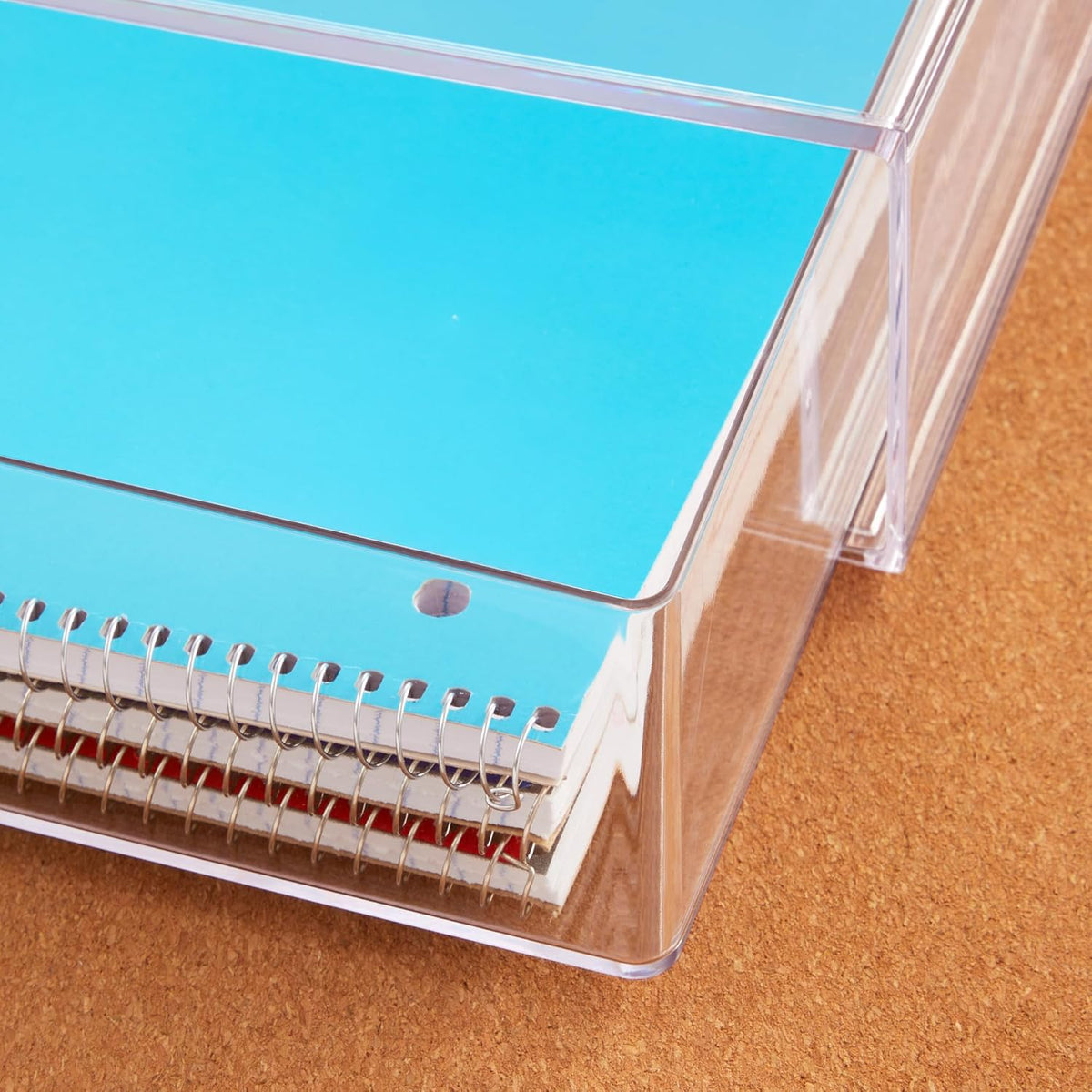 STAX Plastic Stackable Organizer Drawers (Set of 2) Clear | 12.5" Wide | Set Includes Two Open Drawer | Organize Office Desk Accessories & Sort Paper | Made in USA