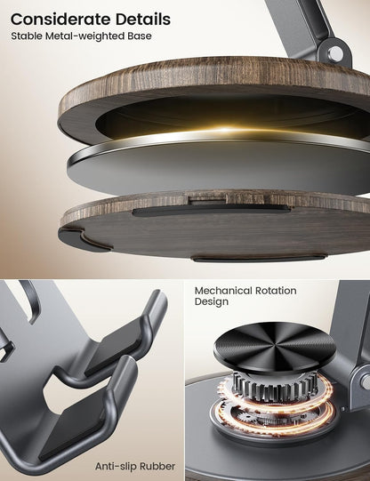 360° Rotation Cell Phone Stand for Desk, Sturdy Phone Holder