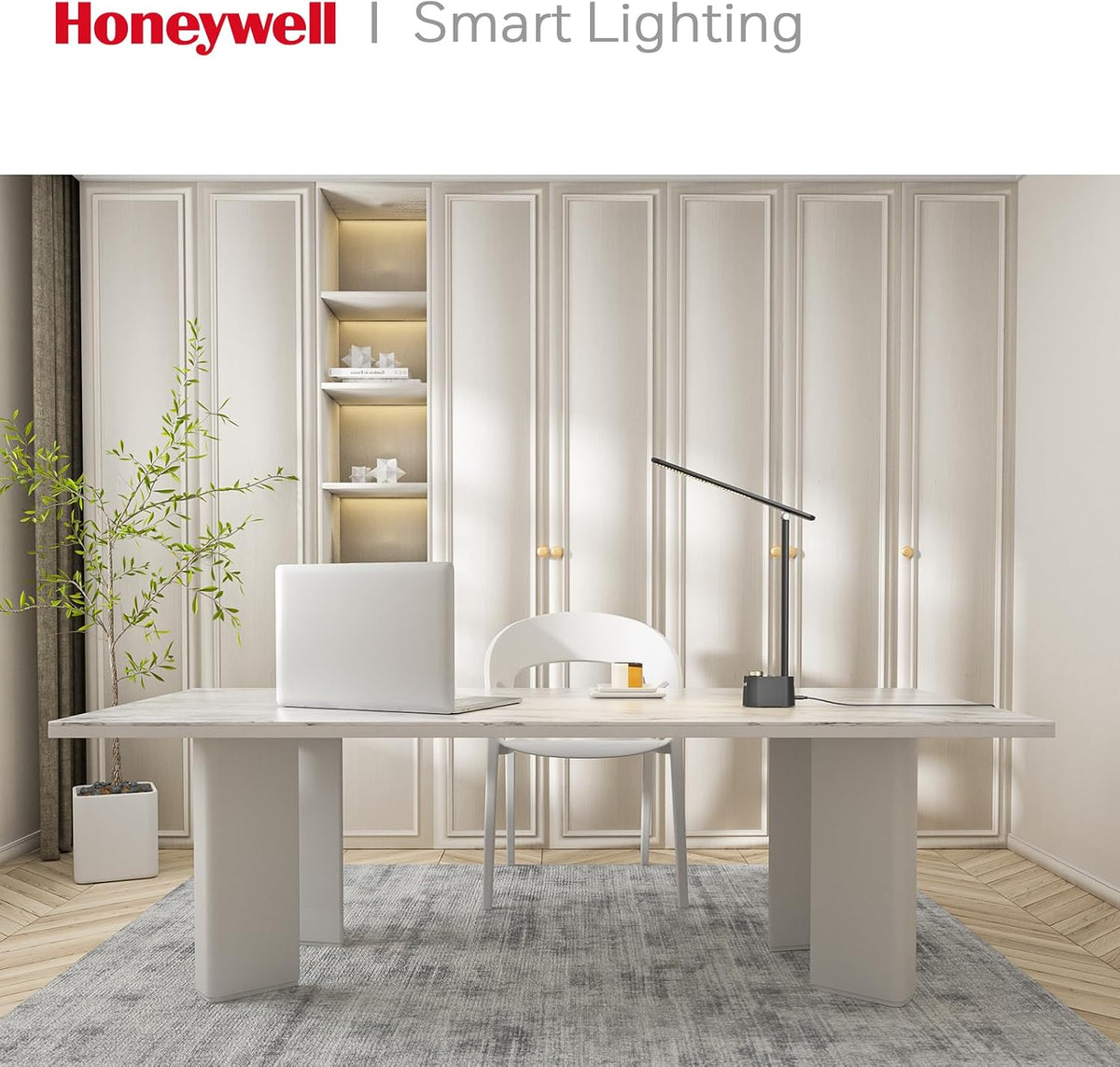 Honeywell HWT-H01 LED Desk Lamp, Foldable & Stepless Dimmable, Black