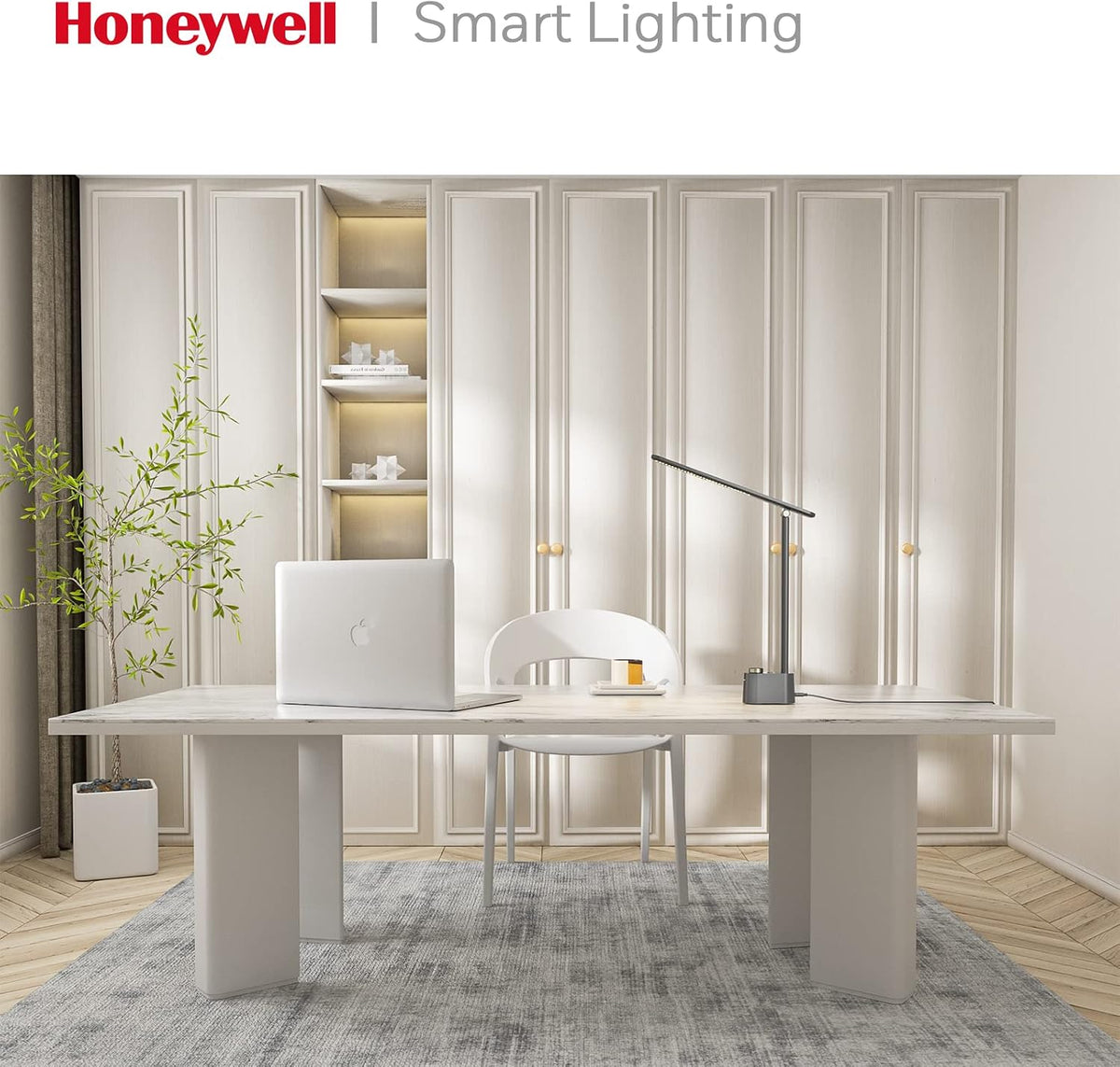 Honeywell HWT-H01 LED Desk Lamp, Foldable & Stepless Dimmable, Black