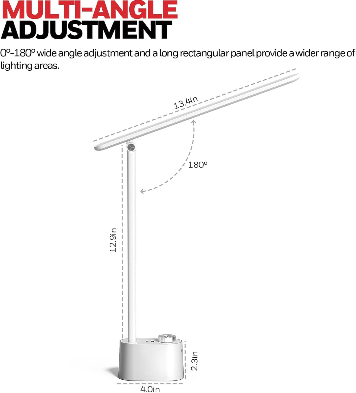 Honeywell HWT-H01 LED Desk Lamp, Foldable & Stepless Dimmable, Black