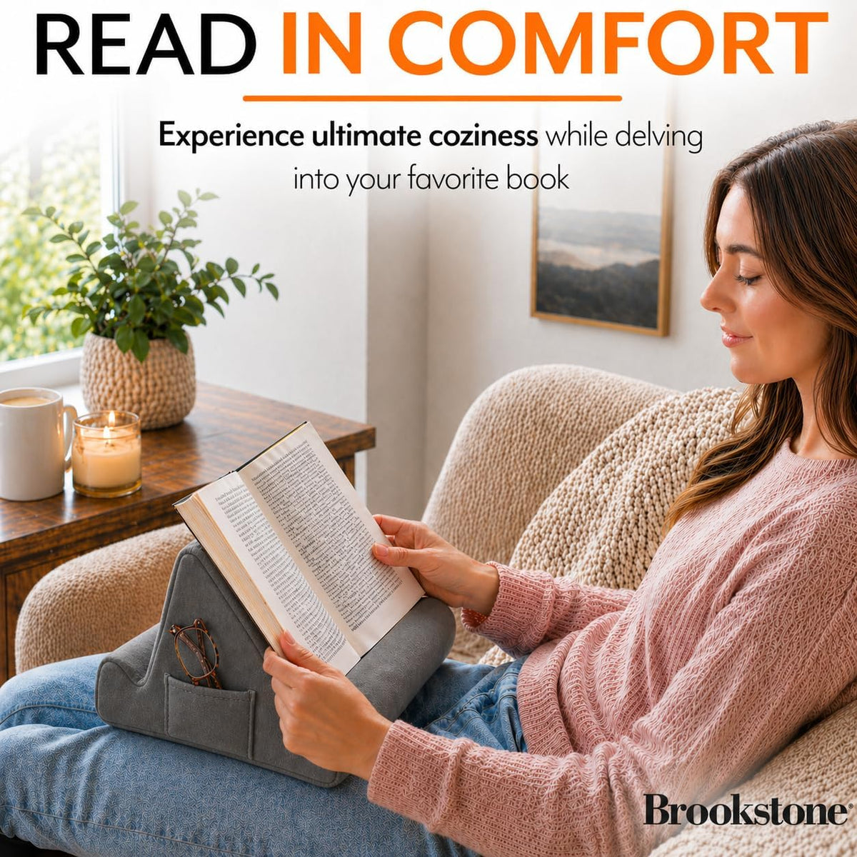Tablet Lap Cushion - Tablet and Phone Holder for Bed, Flights, and Travel, Two Angled Memory Foam Lap Desk for Reading and Hands Free Viewing, Compatible iPad and Kindle Accessories, Black