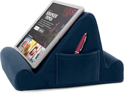 Tablet Lap Cushion - Tablet and Phone Holder for Bed, Flights, and Travel, Two Angled Memory Foam Lap Desk for Reading and Hands Free Viewing, Compatible iPad and Kindle Accessories, Black