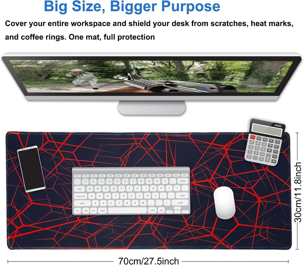 XXL Professional Large Mouse Pad & Computer Game Mouse Mat (35.4x15.7x0.1IN, Map) (90 * 40 Map)