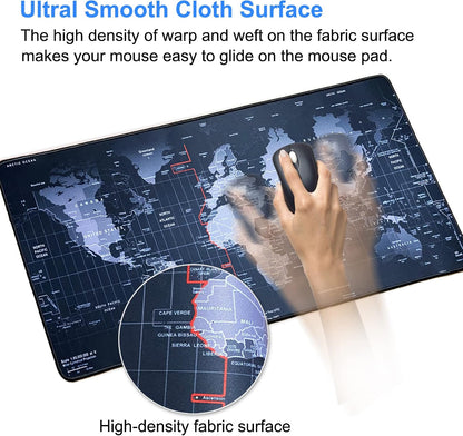 XXL Professional Large Mouse Pad & Computer Game Mouse Mat (35.4x15.7x0.1IN, Map) (90 * 40 Map)