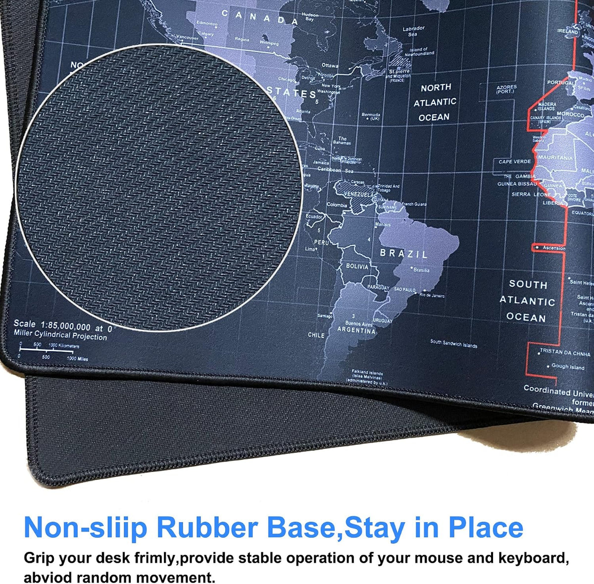 XXL Professional Large Mouse Pad & Computer Game Mouse Mat (35.4x15.7x0.1IN, Map) (90 * 40 Map)