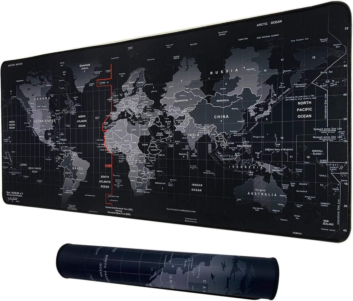 XXL Professional Large Mouse Pad & Computer Game Mouse Mat (35.4x15.7x0.1IN, Map) (90 * 40 Map)