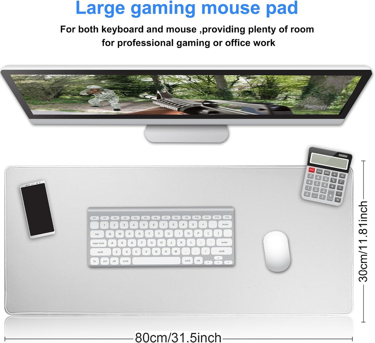 XXL Professional Large Mouse Pad & Computer Game Mouse Mat (35.4x15.7x0.1IN, Map) (90 * 40 Map)