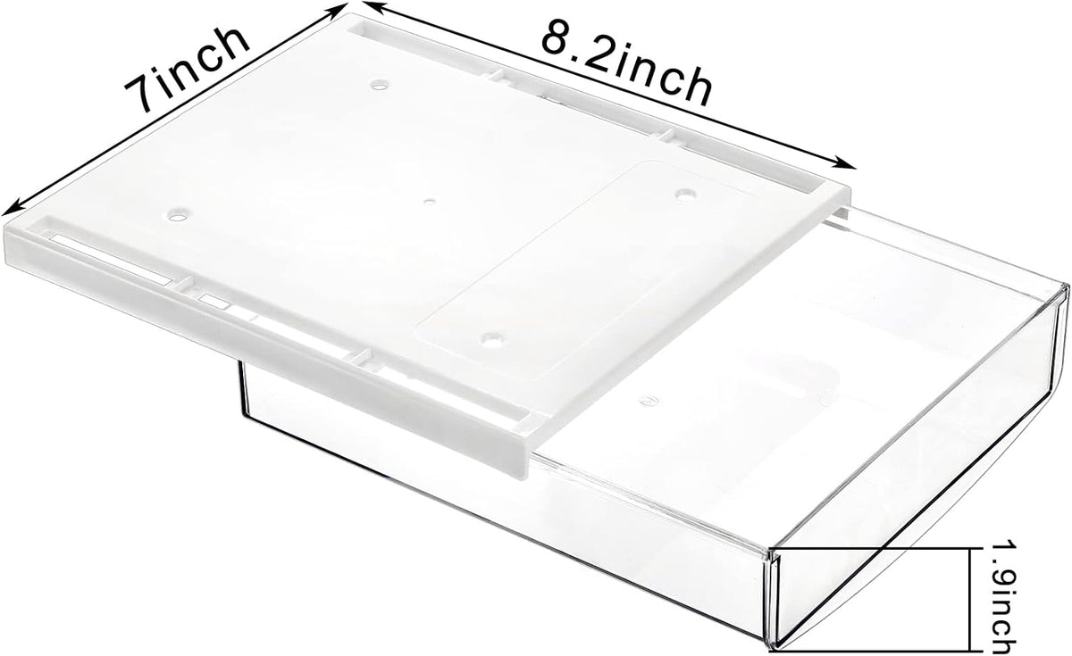 3 Pack Under Desk Drawer, Self-Adhesive Slide Out Organizer Tray, Plastic Stick On Table Hidden Attachable Drawer Tray for Office Home School Kitchen