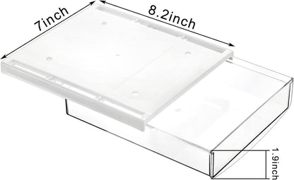 3 Pack Under Desk Drawer, Self-Adhesive Slide Out Organizer Tray, Plastic Stick On Table Hidden Attachable Drawer Tray for Office Home School Kitchen