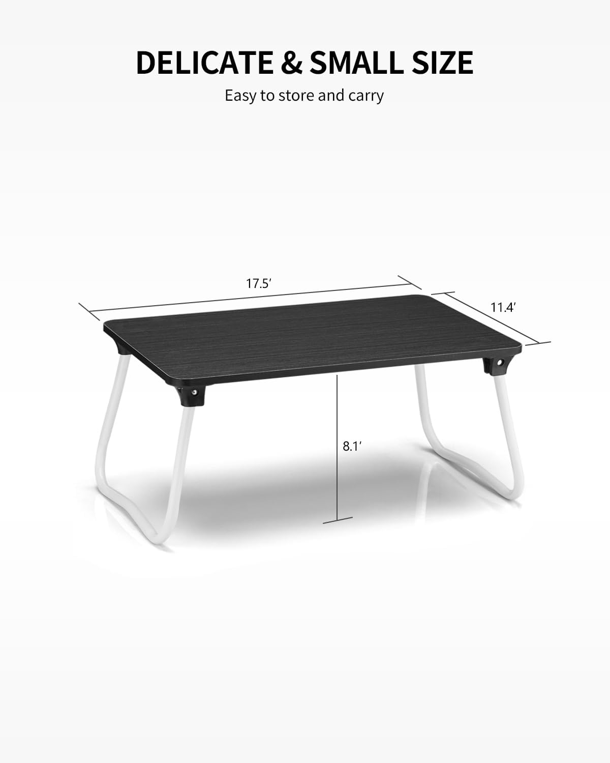Foldable Lap Desk Laptop Stand Bed Desk Table Tray, Breakfast Serving Tray, Portable & Lightweight Mini Table, Lap Tablet Desk for Sofa Couch Floor - Wood
