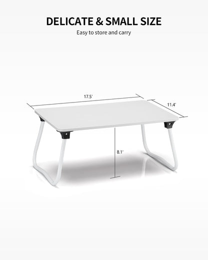 Foldable Lap Desk Laptop Stand Bed Desk Table Tray, Breakfast Serving Tray, Portable & Lightweight Mini Table, Lap Tablet Desk for Sofa Couch Floor - Wood