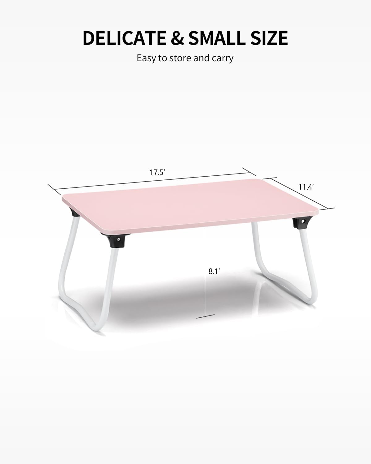 Foldable Lap Desk Laptop Stand Bed Desk Table Tray, Breakfast Serving Tray, Portable & Lightweight Mini Table, Lap Tablet Desk for Sofa Couch Floor - Wood