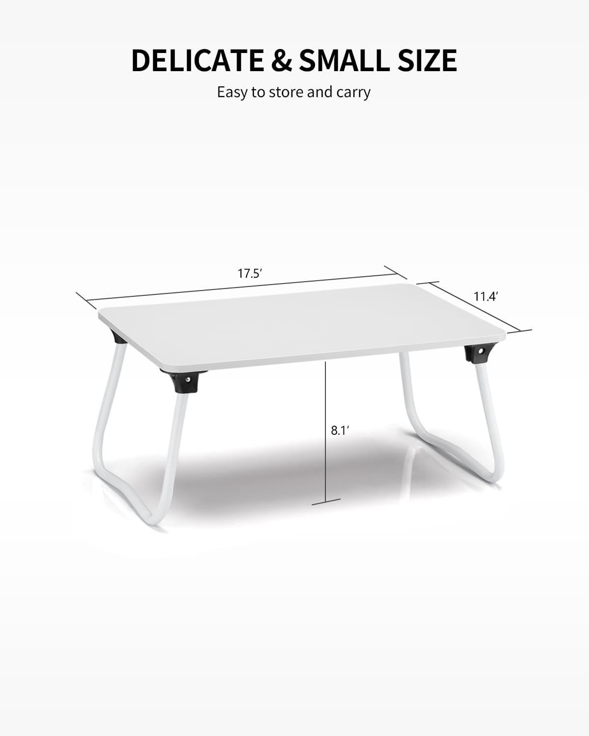 Foldable Lap Desk Laptop Stand Bed Desk Table Tray, Breakfast Serving Tray, Portable & Lightweight Mini Table, Lap Tablet Desk for Sofa Couch Floor - Wood