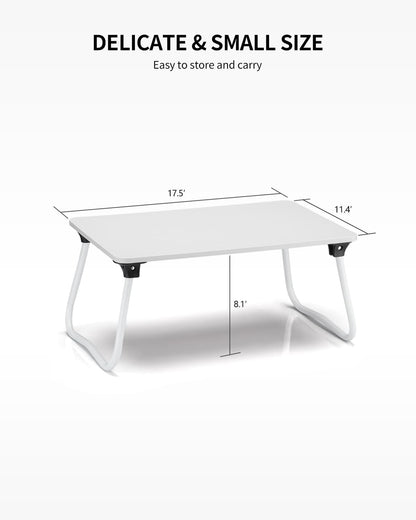 Foldable Lap Desk Laptop Stand Bed Desk Table Tray, Breakfast Serving Tray, Portable & Lightweight Mini Table, Lap Tablet Desk for Sofa Couch Floor - Wood