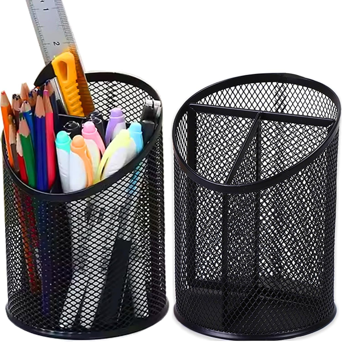2 Pack Pencil Holder Pen Cup for Desk Round Pen Organizer