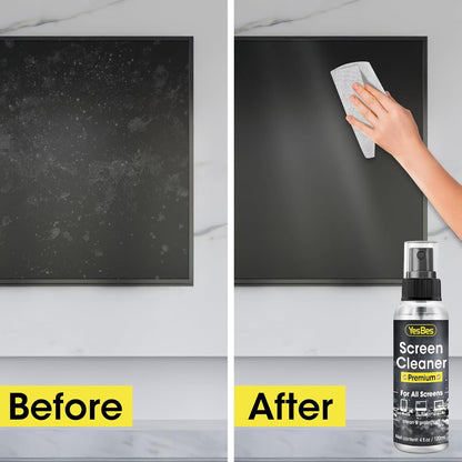 Screen Cleaner Spray 16oz (4oz x 4 Pack) - TV & Computer Screen Cleaner with 2 Microfiber Cloths for Multiple Devices