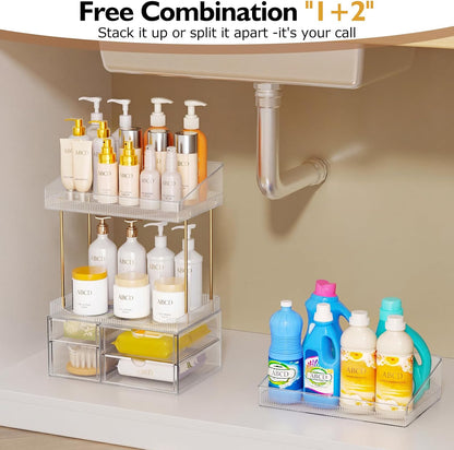 4-Tier Clear Makeup Organizer Bathroom Storage