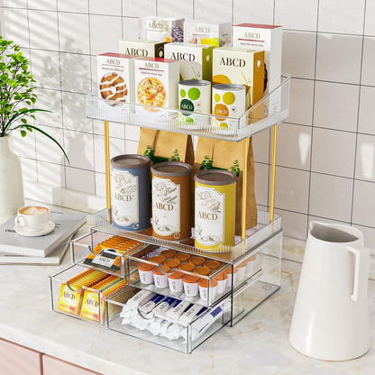 4-Tier Clear Makeup Organizer Bathroom Storage