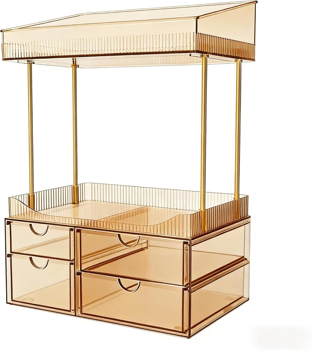 4-Tier Clear Makeup Organizer Bathroom Storage