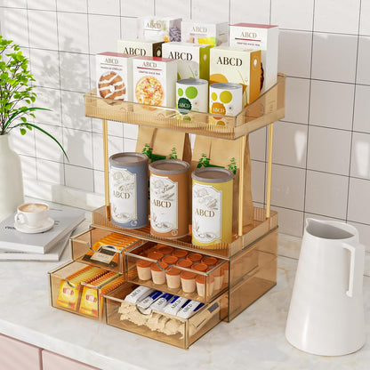 4-Tier Clear Makeup Organizer Bathroom Storage