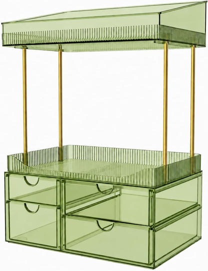 4-Tier Clear Makeup Organizer Bathroom Storage