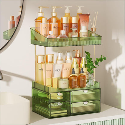 4-Tier Clear Makeup Organizer Bathroom Storage