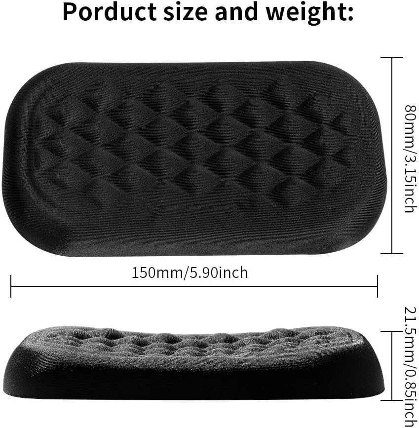 Mouse Wrist Rest Pad, Memory Foam Hand Rest Support Padded for Office, Computer, Laptop, Typing and Wrist Pain Relief and Repair (5.91 inch, Black)