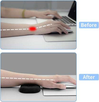 Mouse Wrist Rest Pad, Memory Foam Hand Rest Support Padded for Office, Computer, Laptop, Typing and Wrist Pain Relief and Repair (5.91 inch, Black)