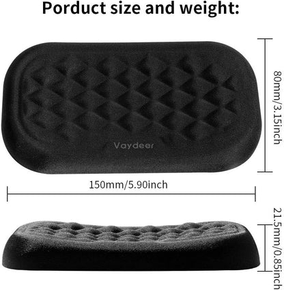 Mouse Wrist Rest Pad, Memory Foam Hand Rest Support Padded for Office, Computer, Laptop, Typing and Wrist Pain Relief and Repair (5.91 inch, Black)